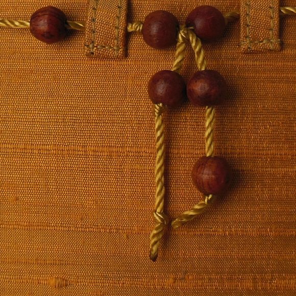 Thai silk  bag, Beautiful  Gold color hand bag ,Spring bag 9 By 9 in. - Picture 3 of 9